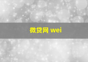 微贷网 wei